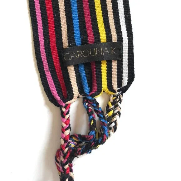 Carolina K Embroidered Wide Belt Womens Small Medium Large Stripes Tassels Waist Carolina K Embroidered Wide Belt Womens Small Medium Large  main image 4